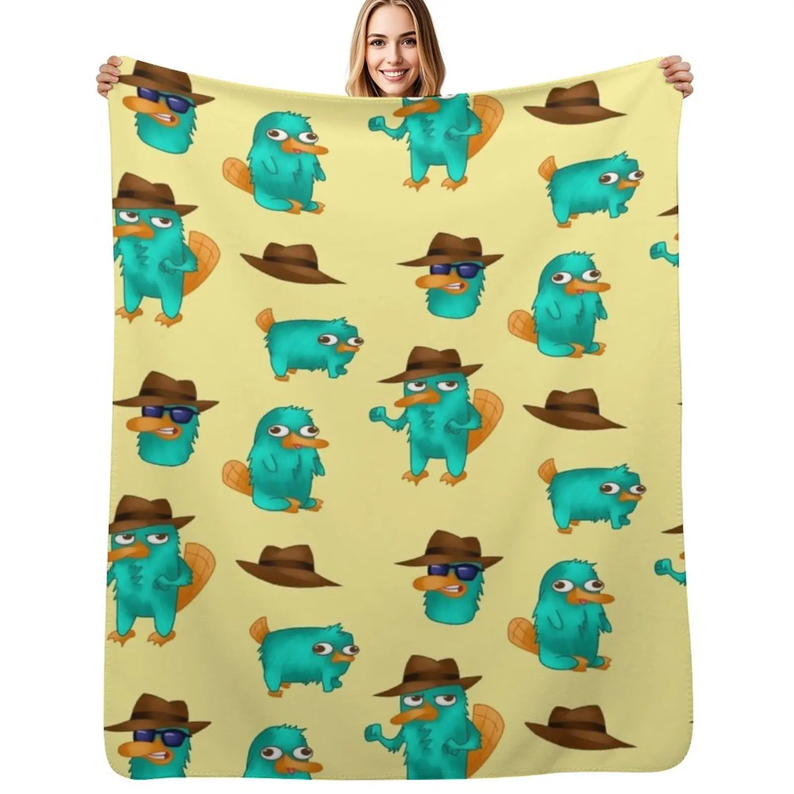 Perry the Platypus! Throw Blanket Durable Warm Blanket for Daily Home Use