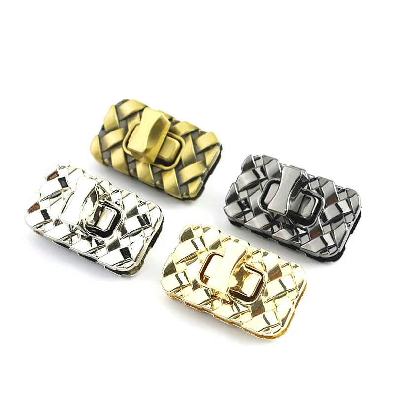 Retangular Bag Closure Buckle, Twist Turn Lock, acessórios de hardware, alta qualidade, nova moda, 1pc