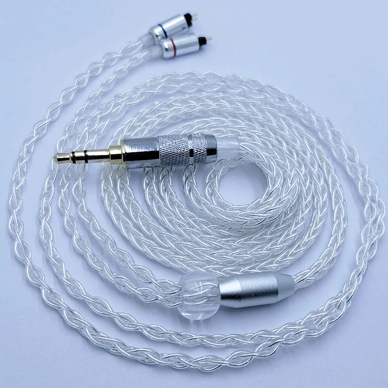RY-C8 1.2m DIY Replacement 0.78mm 2Pin Cable 3.5/2.5/4.4mm Silver Plated Upgraded  8 core wire cable view 4