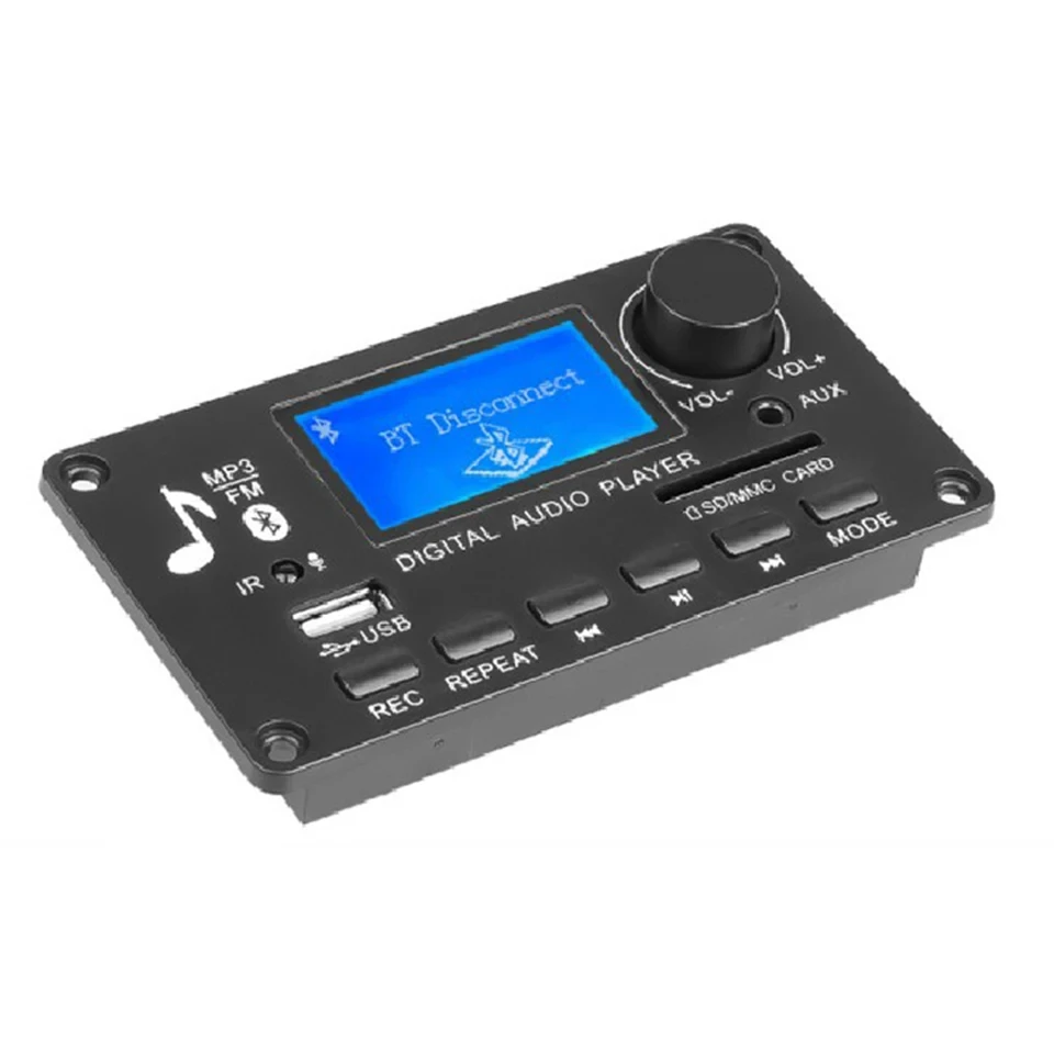 블루투스 5.0 자동차 MP3 디코더 보드, DC 12V LCD 컬러 스크린 FM 라디오, USB TF AUX 볼륨 컨트롤러, 스피커용 음악 플레이어