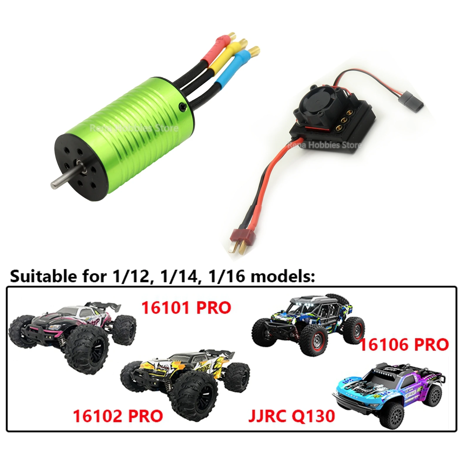 2847 4000KV Brushless Motor with 45A ESC Upgrade Parts for SCY 16101 Pro 16102 PRO JJRC Q130 wltoys 1/12 1/14 RC Car Model