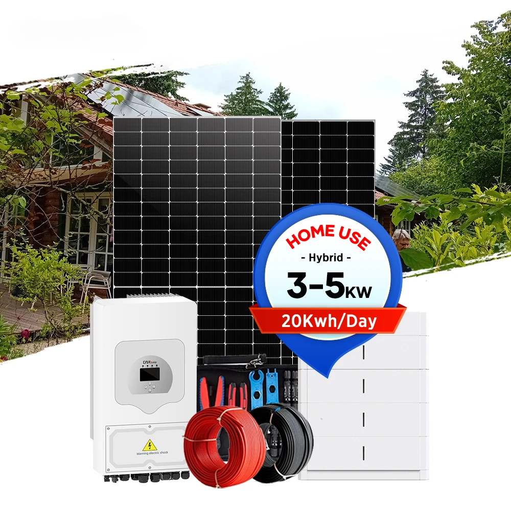 Full kit solar system 1000w 2000w 3000w 5000w off grid hybrid photovoltaikanlage kompatibel