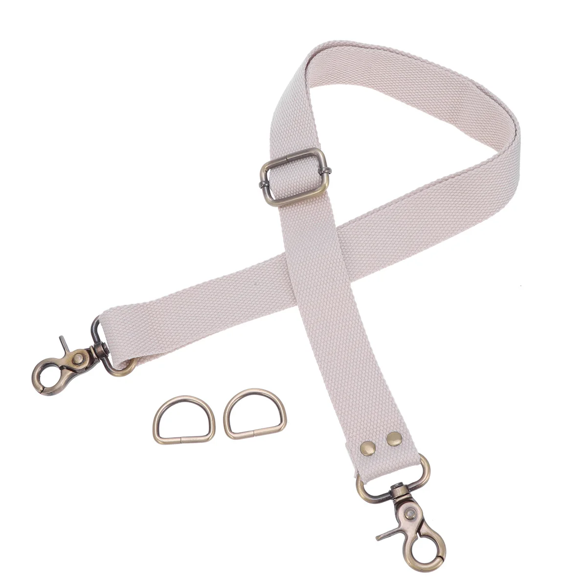

1pc Adjustable Canvas Bag Strap 3.2Cm Wide 3.2Cm Beige Crossbody Shoulder Replacement Belt For Handbag Purse Camera Bag