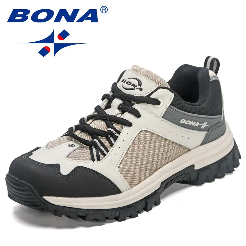 BONA-Skid Resistance Hiking Shoes for Men, Trekking Sneakers, Walking Joggi, Wear Resistance, New Designers, 2023