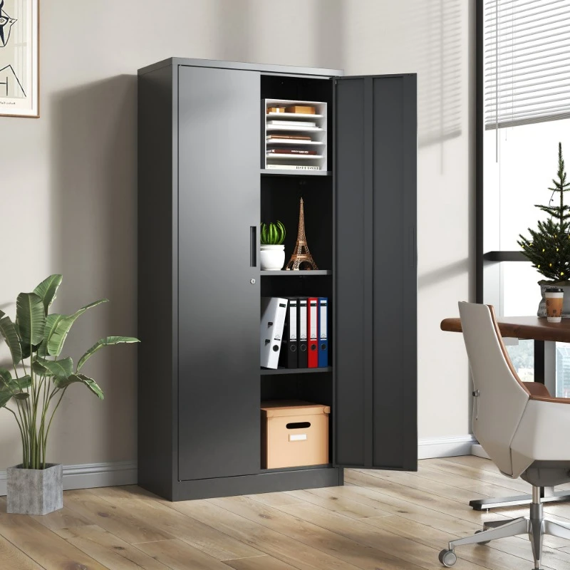 

Garage Storage Filing Cabinets Shelves Black Luxury Document Metal Cabinet Space Saving Desk Organization Office Furniture