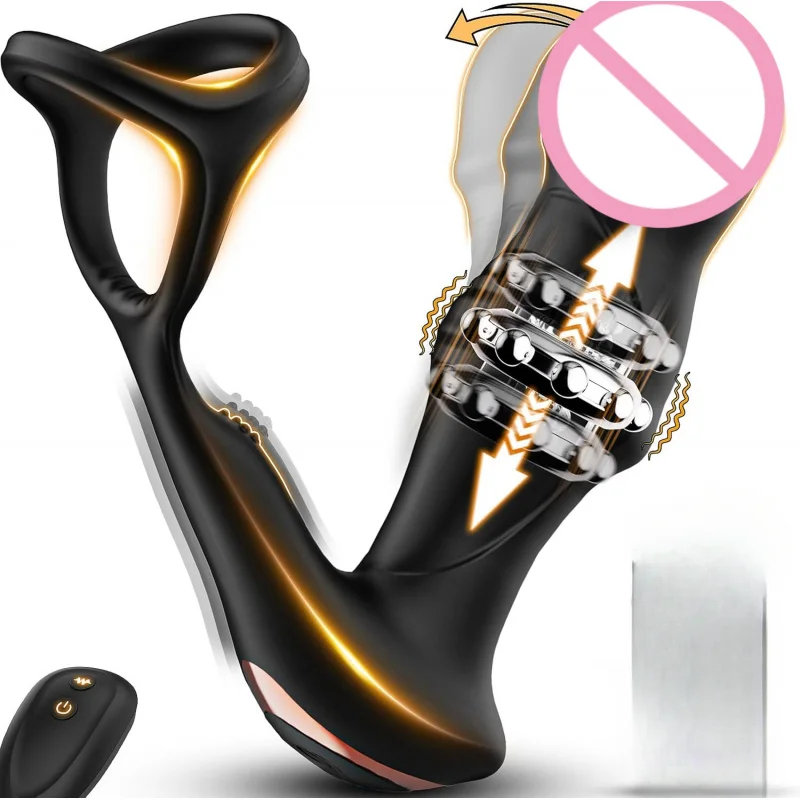 Prostate massager vibrator - 6 Combination 1 Butt plug strap 9 A combination of swinging, sliding, thrusting, and vibration mod