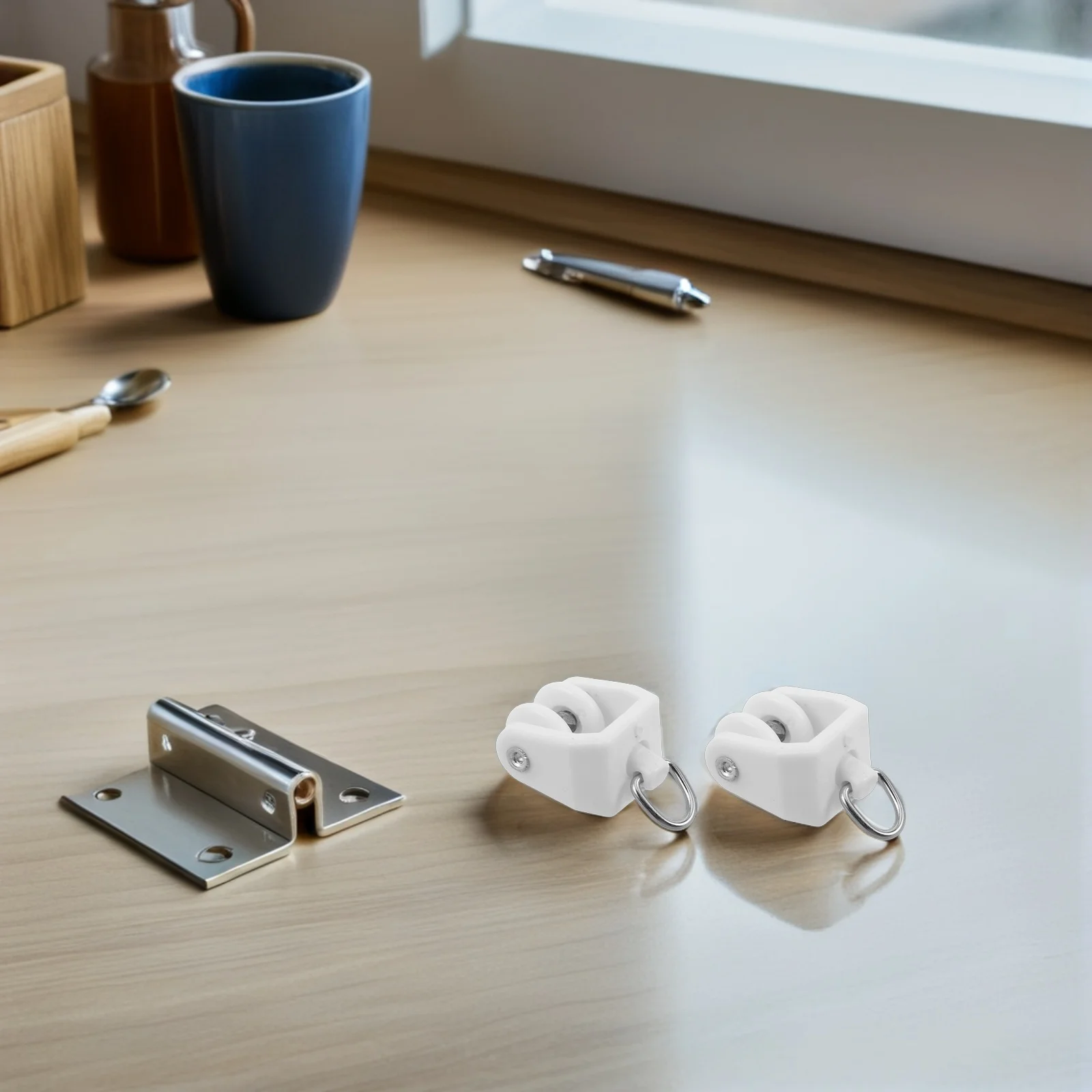 

140Pcs Curtain Track Accessories Ceiling Plastic Twin Wheeled Rollers Gliders for Room Divider Window Shower Curtain Track