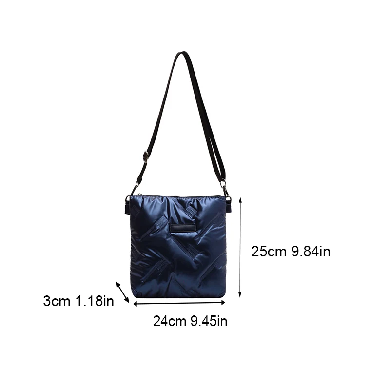 Personalized Design Space Cotton Women\'s Shoulder Bag High Appearance Value Commuting Fashion Solid Color Wide Shoulder Strap Cr