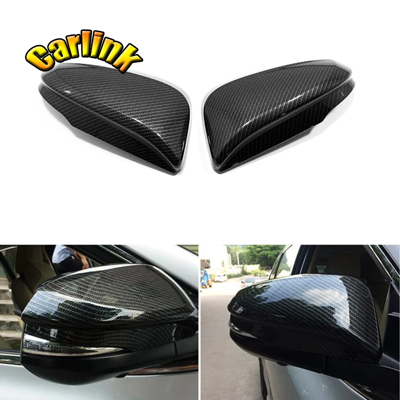 

For Toyota Highlander Kluger 2014-2019 RAV4 2013-2018ABS Carbon/black Car Side Door Mirror Cover Trim Exterior Accessories 2PCS