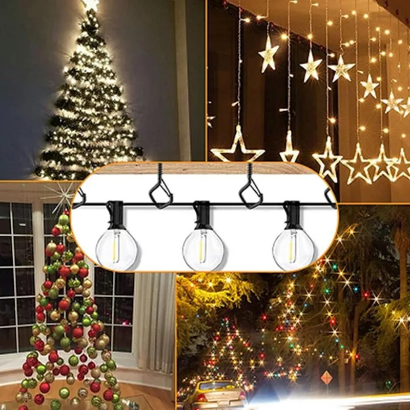 Screw Hooks Outdoor String Lights Hanger Hooks Basket Hanging Safety Buckle Screw in Hooks for Wall Ceiling