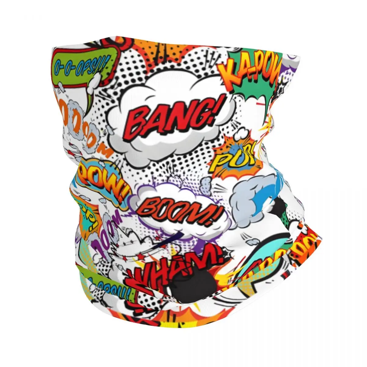 Comic Book Fun Shout Outs Pop Art Thin Bandana Neck Gaiter Wrap Scarf Headband Neck Cover