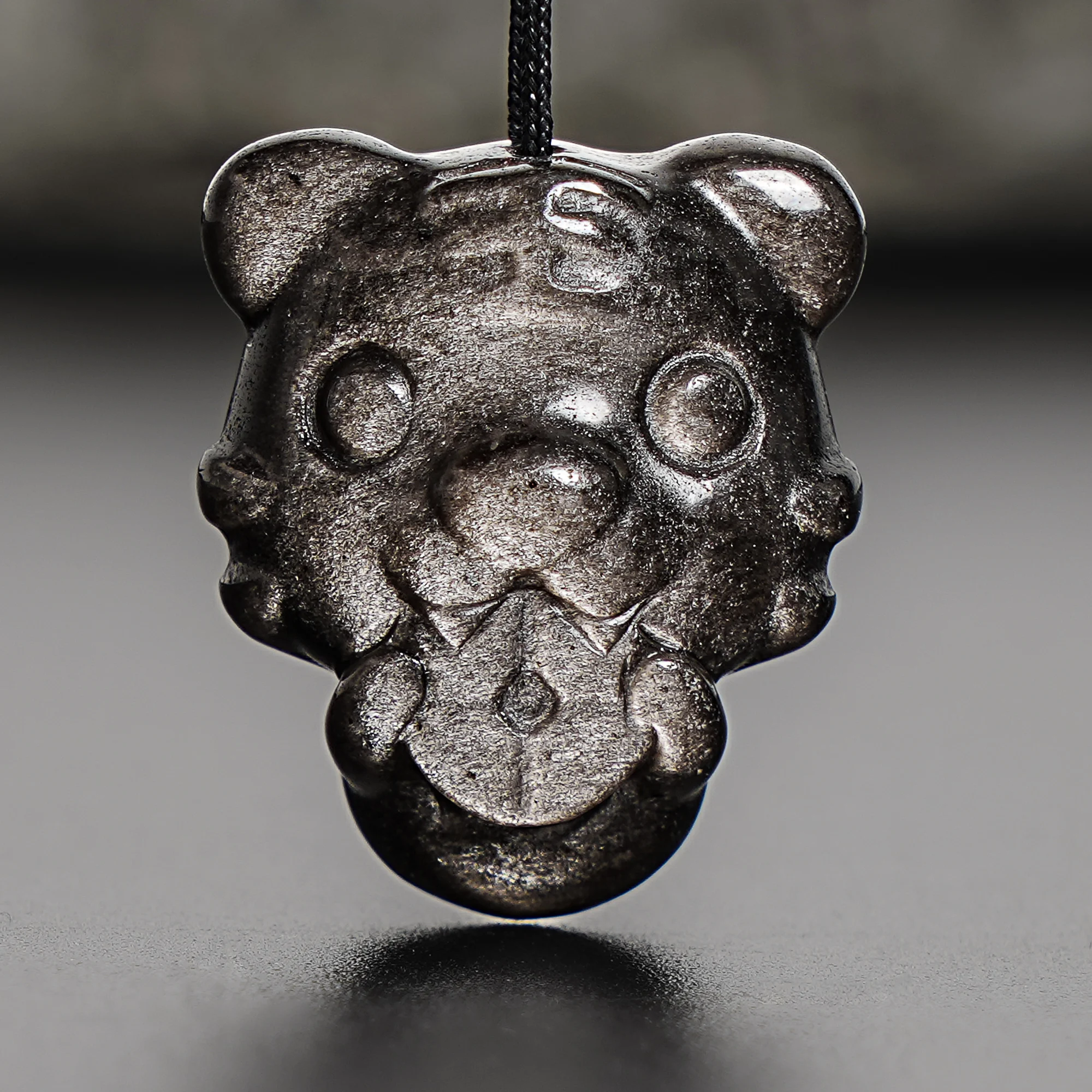 

Мифический кулон «Охранитель богатства», натуральное серебро, обсидиан, зверь Pixiu, резной амулет ручной работы 28x22x15 мм для ожерелья, ювелирные изделия