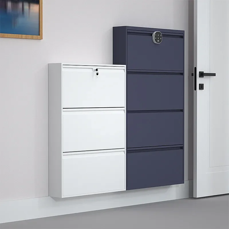 Wholesale Outdoor Anti Theft Shoe Cabinet with Lock Steel Household Door Entrance Corridor Tipping Bucket 15cm