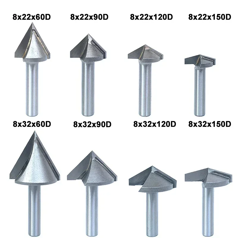 

3D V-образный долбежный резак, фреза, фреза с ЧПУ, твердосплавные резаки, деревообрабатывающие фрезы, торцевая фреза, SHK 12,7 мм