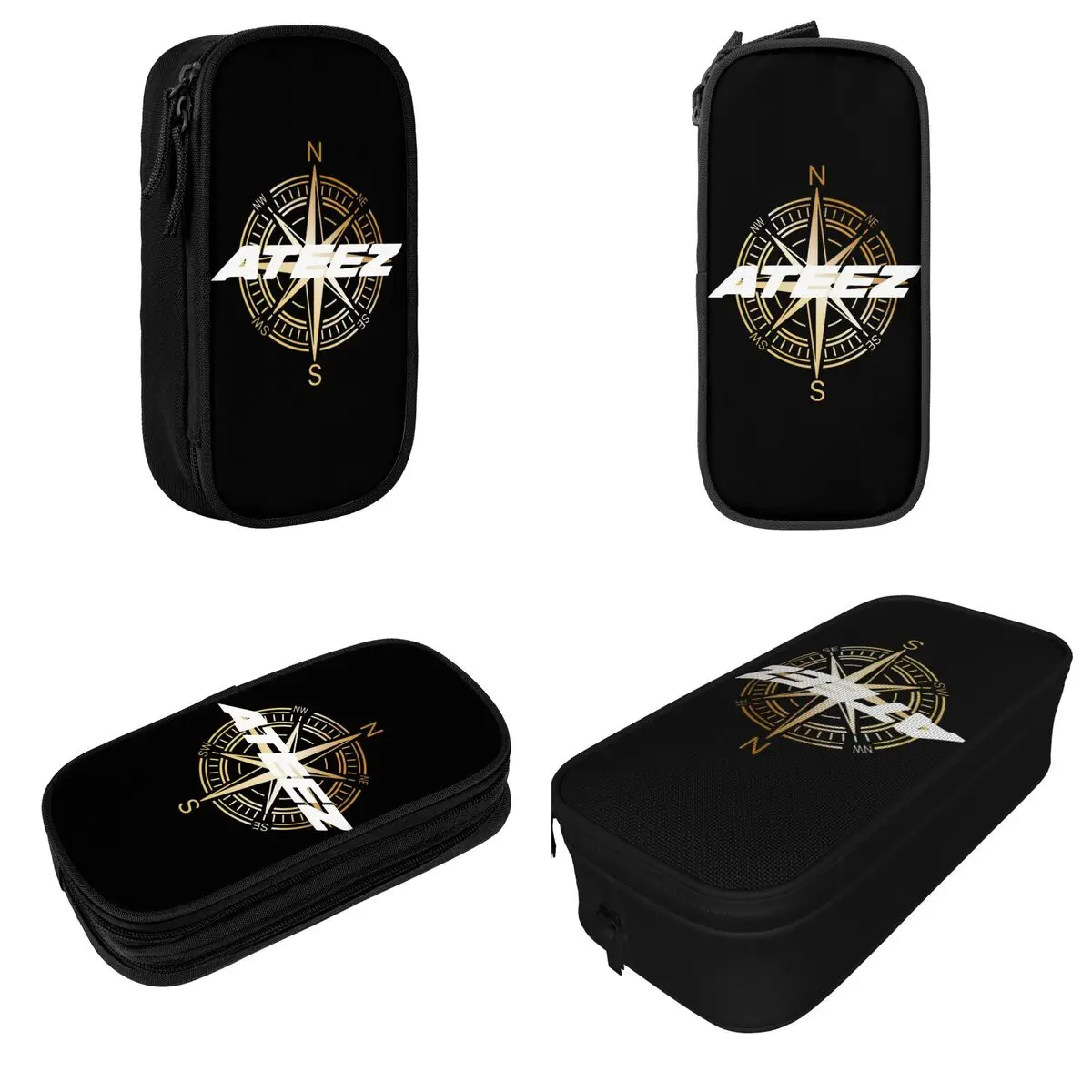 Kpop Idol COMPASS Pencil Cases Cute A-ATEEZ ATINY Pen Bag Student Big Capacity School Supplies Gift Pencil Box