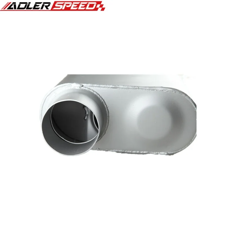 ADLERSPEED Race Performance Silenziatore con ingresso/uscita da 2,5" pollici/3.0" pollici Silenziatore offset a camera singola