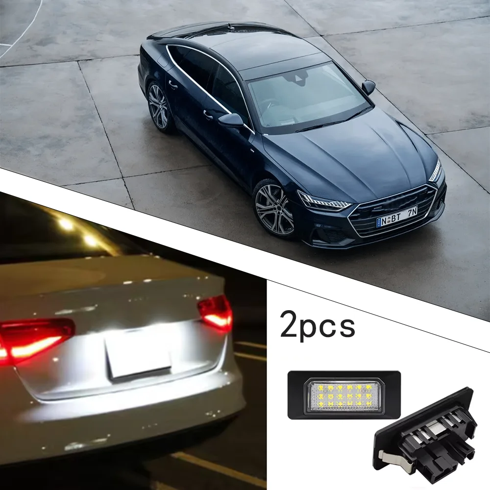 2 قطعة ضوء لوحة ترخيص LED ، 6500 كيلو درجة حرارة اللون ، مناسبة لأودي Q3 Q5 A1 S1 A3 A4 S4 A5 A6 S6 RS6 A7 S7 RS7 TT Canbus