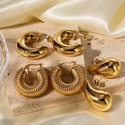 6PCS Simple Fashion Geometric Statement Women's Party Daily Wear Fashion Jewelry CCB Hollow Earrings