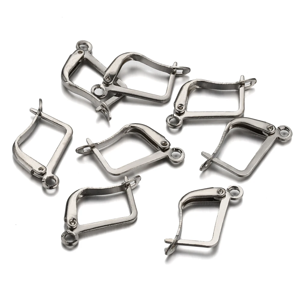 10pcs/lot French Earring Hooks Square Shape Earring Clips Earwire Ear Clasp Base for DIY Jewelry Making Accessories Supplies