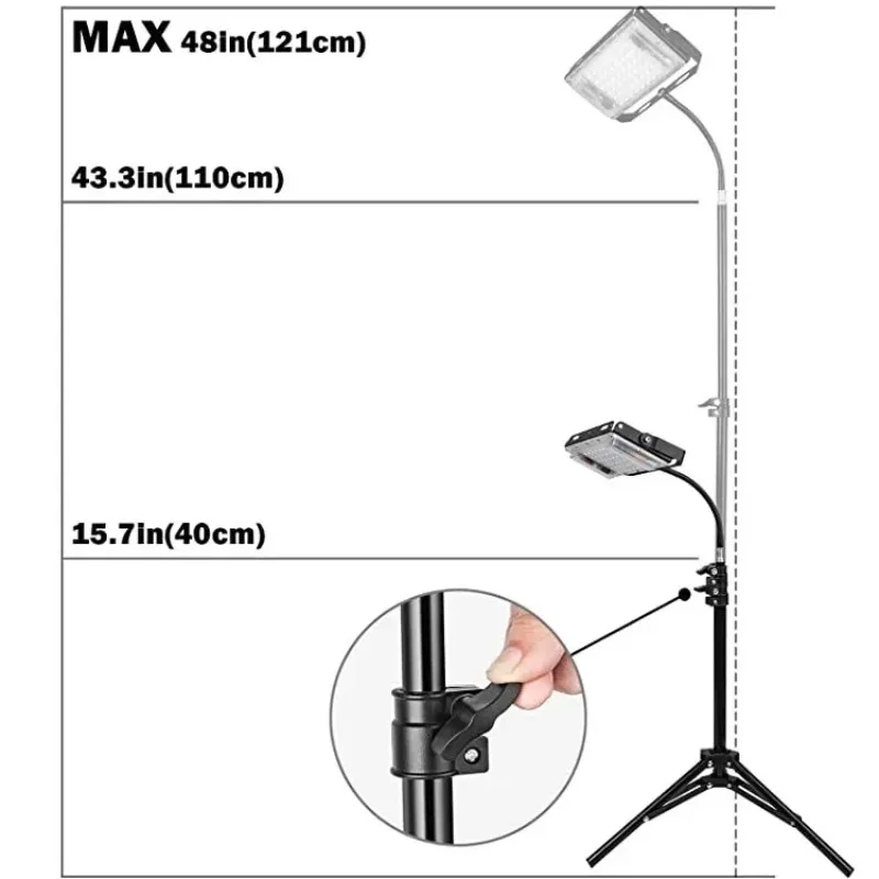 New Table Top Stand Plant Grow Light Desk Grow Light Full Spectrum IR-UV Included LED Grow Lights for Indoor Plant Full Spectrum