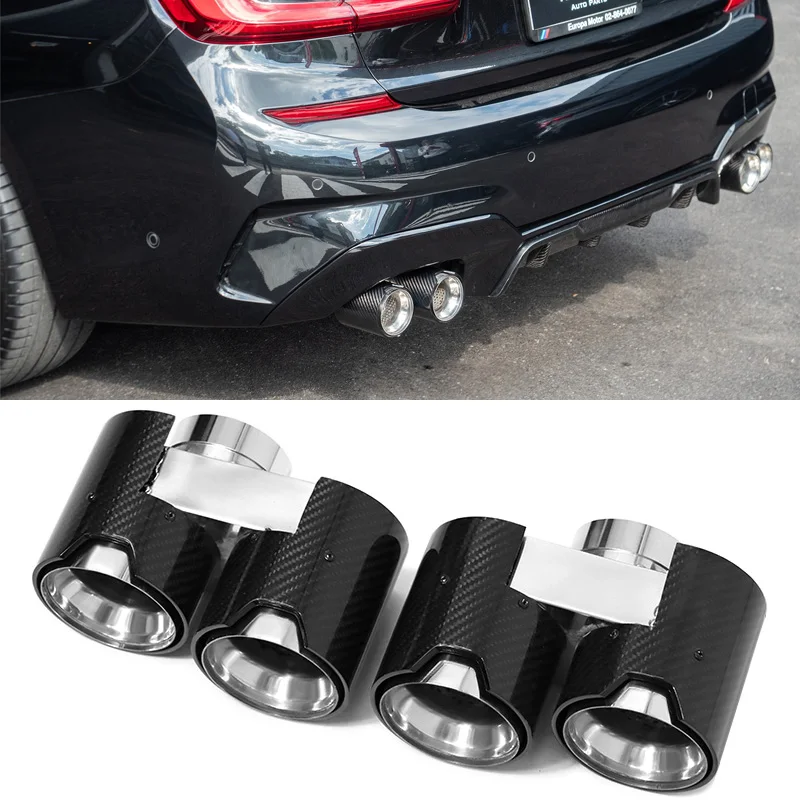 Quad Carbon Fiber Exhaust Tip For BMW G20 G21 330i 320d 330d 325i 330e Muffler Tip Exhaust Nozzle Exhaust Pipe Tailpipe