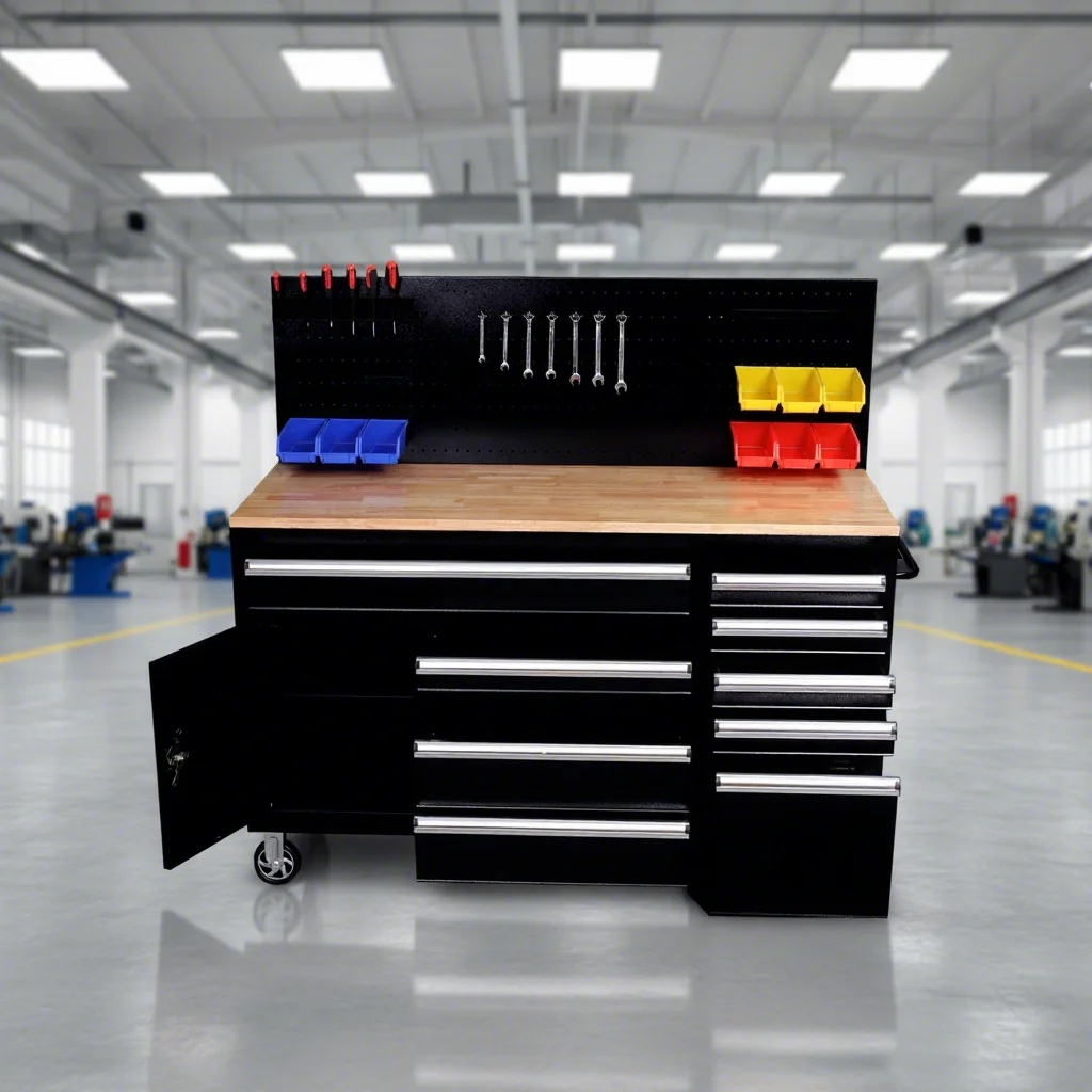 

Multi-Use Durable 9-Drawer Tool Cabinet Casters Custom Color Metal Storage Workshop Garage Automotive Care Center Tool Trolley