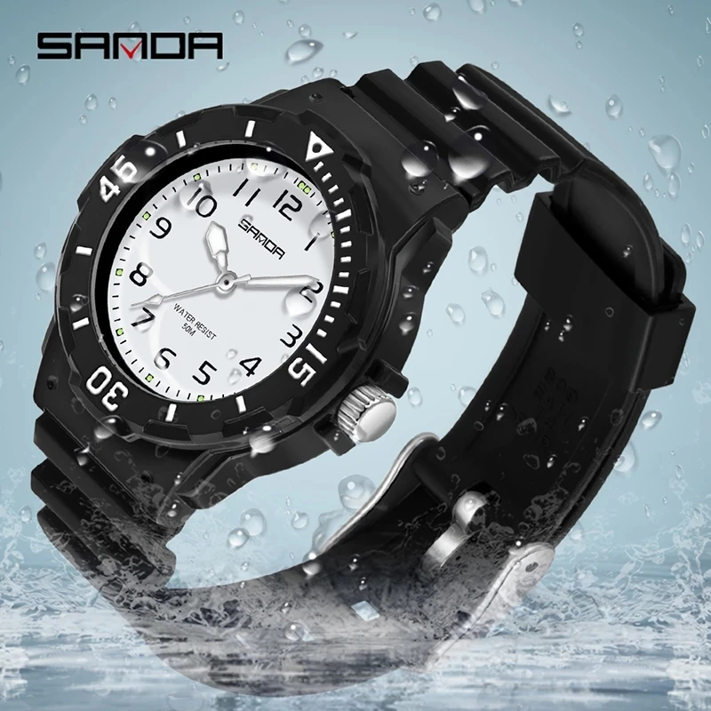 SANDA 6011 Fashion Trend Ladies Watch 2023 New Casual Womens Clock Luminous Hands 50M Waterproof Wristwatches Quartz Reloj Mujer