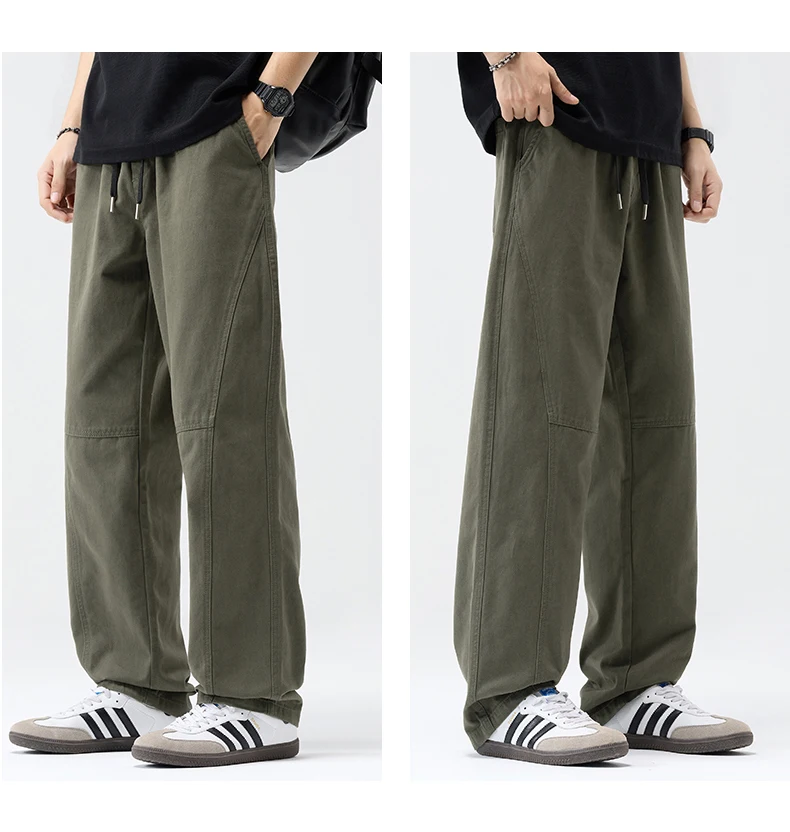 Bequeme Herren-Baumwollhosen | Frühling Sommer Gerade Geschnittene Weite Hose | Lässige Weite Hosen für den Alltag S-4XL – Detail 12