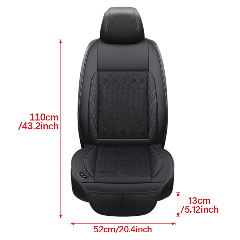

12V Black Ventilation Massage Seat Cushion Breathable Heat Dissipation And Cooling Massage Seat Mat Summer Car Interior Seat Pad