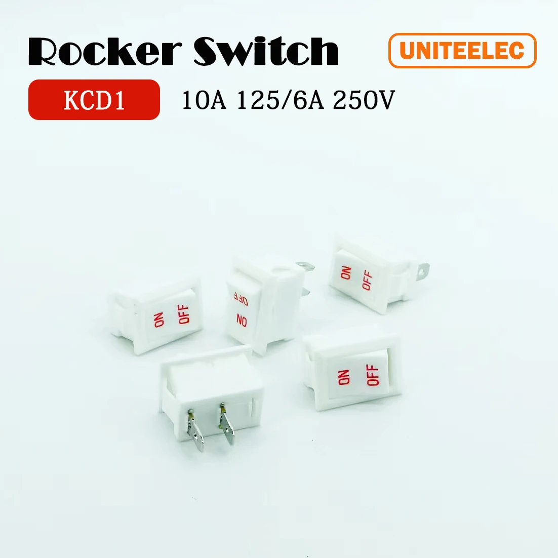 10Pcs/Lot KCD1-101N-3P Red Right 3 Pins ON-OFF SPST Snap in Boat 15*21mm  AC 6A/250V 10A/125V E335A6 Rocker Switch