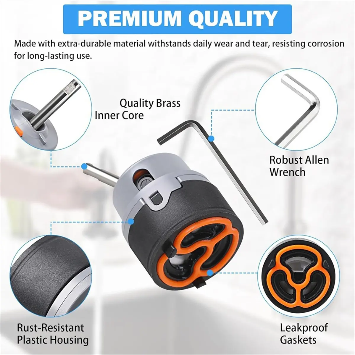 

【frki】 RP50587 Filter Replacement for Single Handle Kitchen and Bathroom Faucet Repair Parts Universal Triangle Faucet