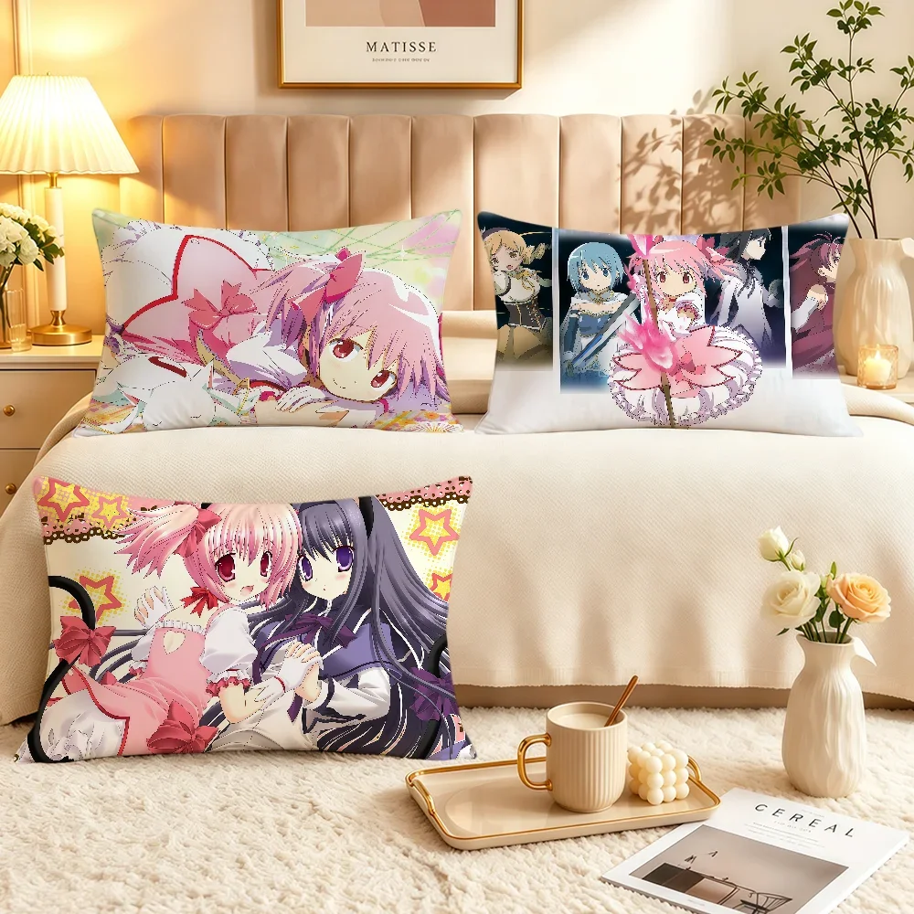 Kawaii Anime Girl M-Madoka Neko Kaname Magica Soft Rectangle Pillowcover Home Sofa Living Room Decor Dorm Hogar Pillowcase Gift