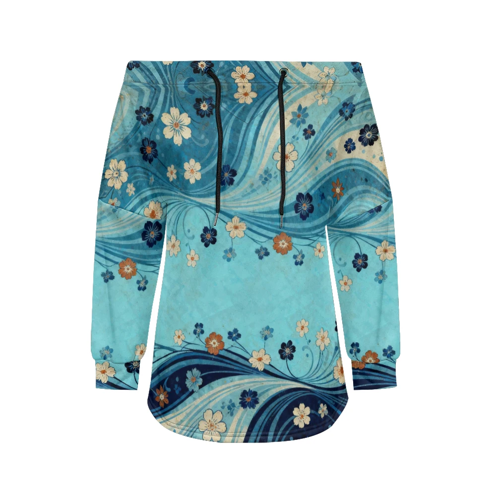 

Трендовая толстовка с открытыми плечами, разноцветным клетчатым и цветочным принтом, регулируемый вырез на шнурке, повседневный уличный топ для женщин