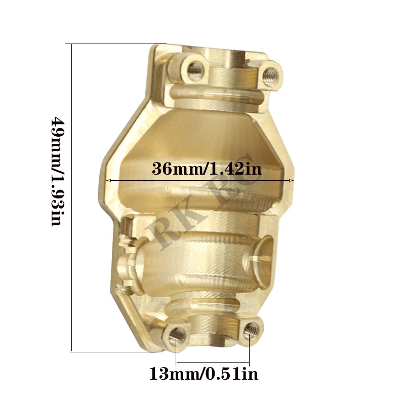 34g Brass Diff Cover Heavy Duty Differential Axle Housing for 1/10 YK4102 YK4103 1/8 YK4082 YiKong RC Crawler Upgrade