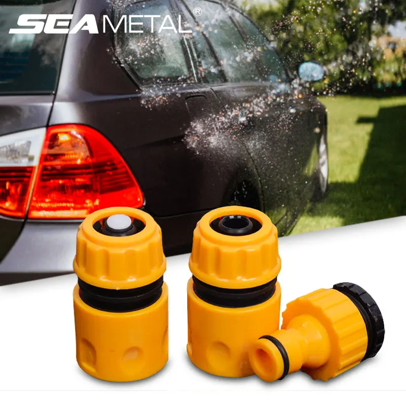 SEAMETAL 3Pcs Quick Water Connector Adapter 3/4 & 1/2 Inch Garden Hose Water Tap Threaded Connector for Car Garden Irrigation