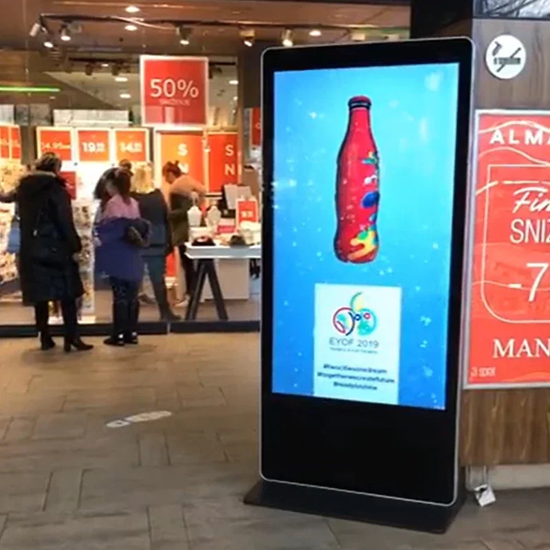 Indoor interactive information kiosk LCD signage totem floor bracket Touch screen restaurant digital advertising display board