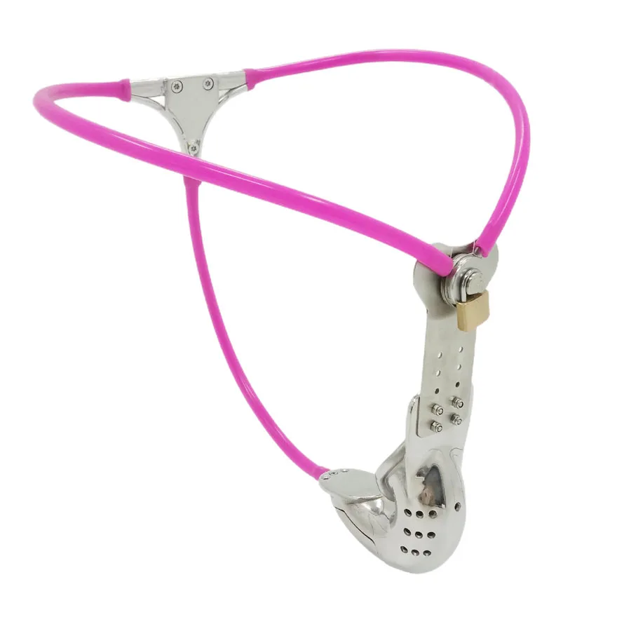 Male Adjustable Chastity Belt Stainless Steel Cage Pants Metal Cock Cage Anti-Cheating Lock Penis Rings Sex Toys for Man Gay