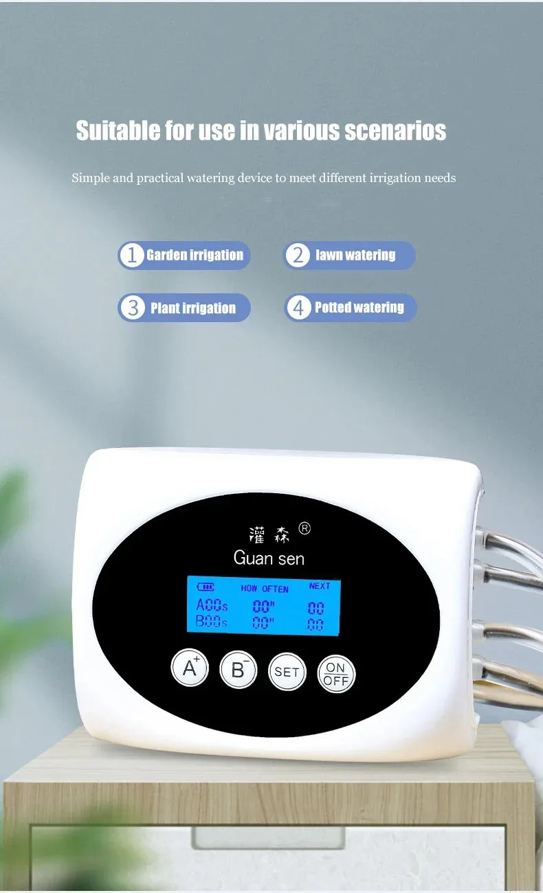 Doppelte Pumpe, intelligentes Tropfbewässerungssystem, Wasserpumpe, Timer, Garten, Solarenergie, Topfpflanze, automatisches Bewässerungsgerät – Detail 10