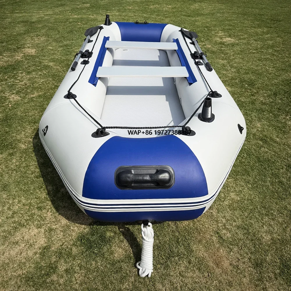 9.8-Foot PVC 4-Person Rowing Kayak High-Speed Inflatable Fishing Boat with Air Cushion Bottom and Free Accessories