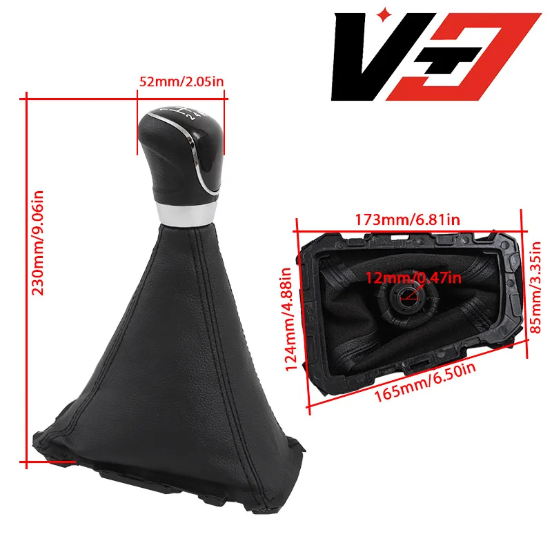 Complete One Piece Shift Knob With Boot Assembly OEM Style For Ford Direct Replacement Leather Gear Shifter Handle