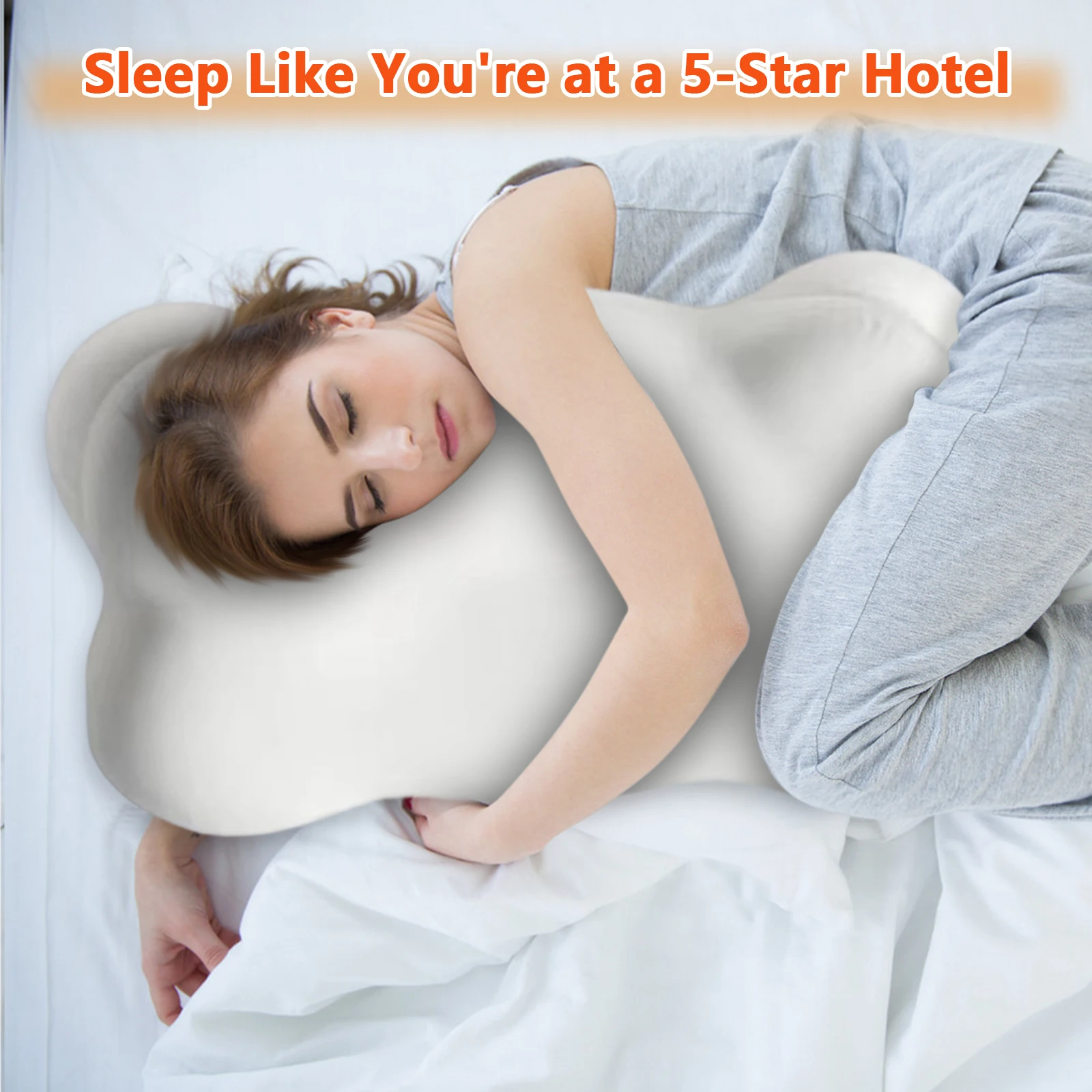 

Подушка Zero-Pressure Cloud - Эргономичная подушка в форме бабочки из пены с эффектом памяти обеспечивает поддержку для шеи и плеч