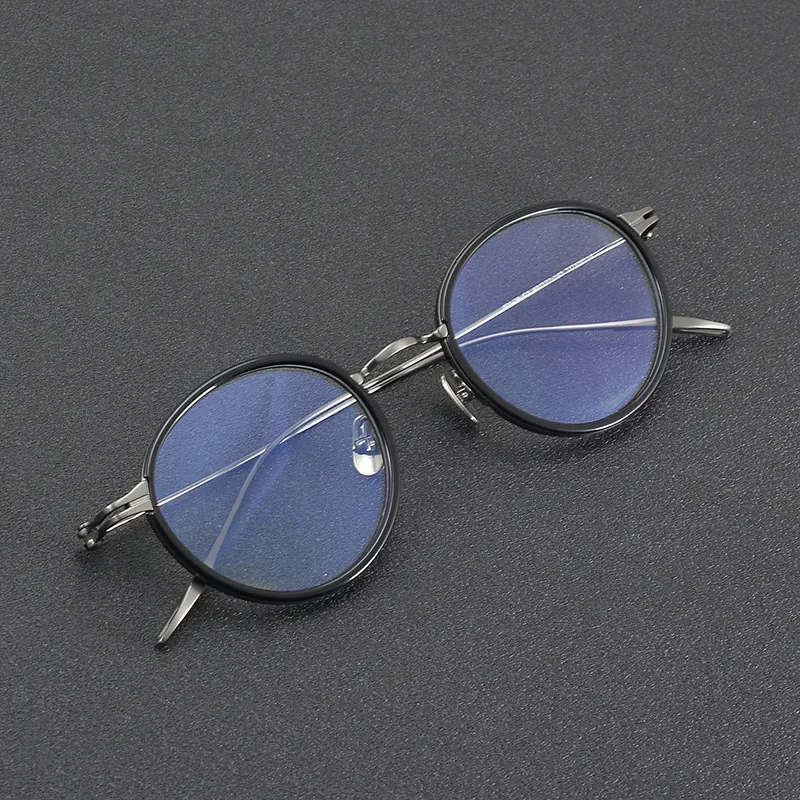 

Retro Round Japanese Brand Design KV--26 Titanium Glasses Frame Men's Myopia Eyeglasses for Women's Reading Handmade spectacle