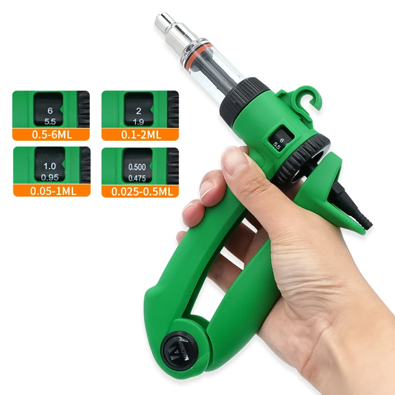 1 قطعة 2 مللي/5 مللي/6 مللي الحيوان حقنة مستمرة قسطرة حقن بيطري جهاز لقاح تغذية الدجاج مع أداة مزرعة إبرة