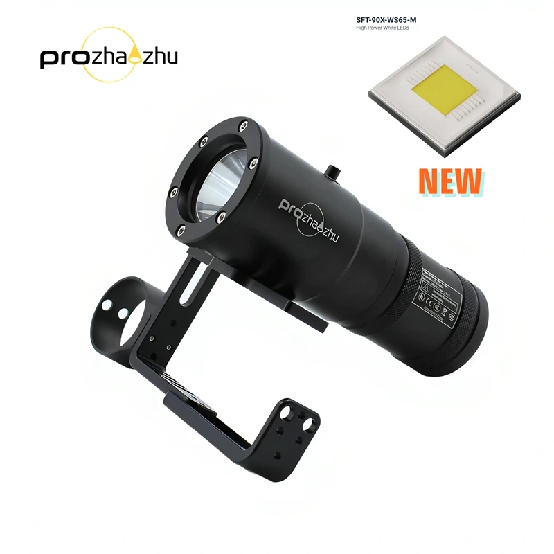 

PROZHAOZHU DL-D09M Professional 4000 Lumen SFT90 LED Diving Light IP68 200M Rechargeable Technical Dive Lamp with Goodman Handle