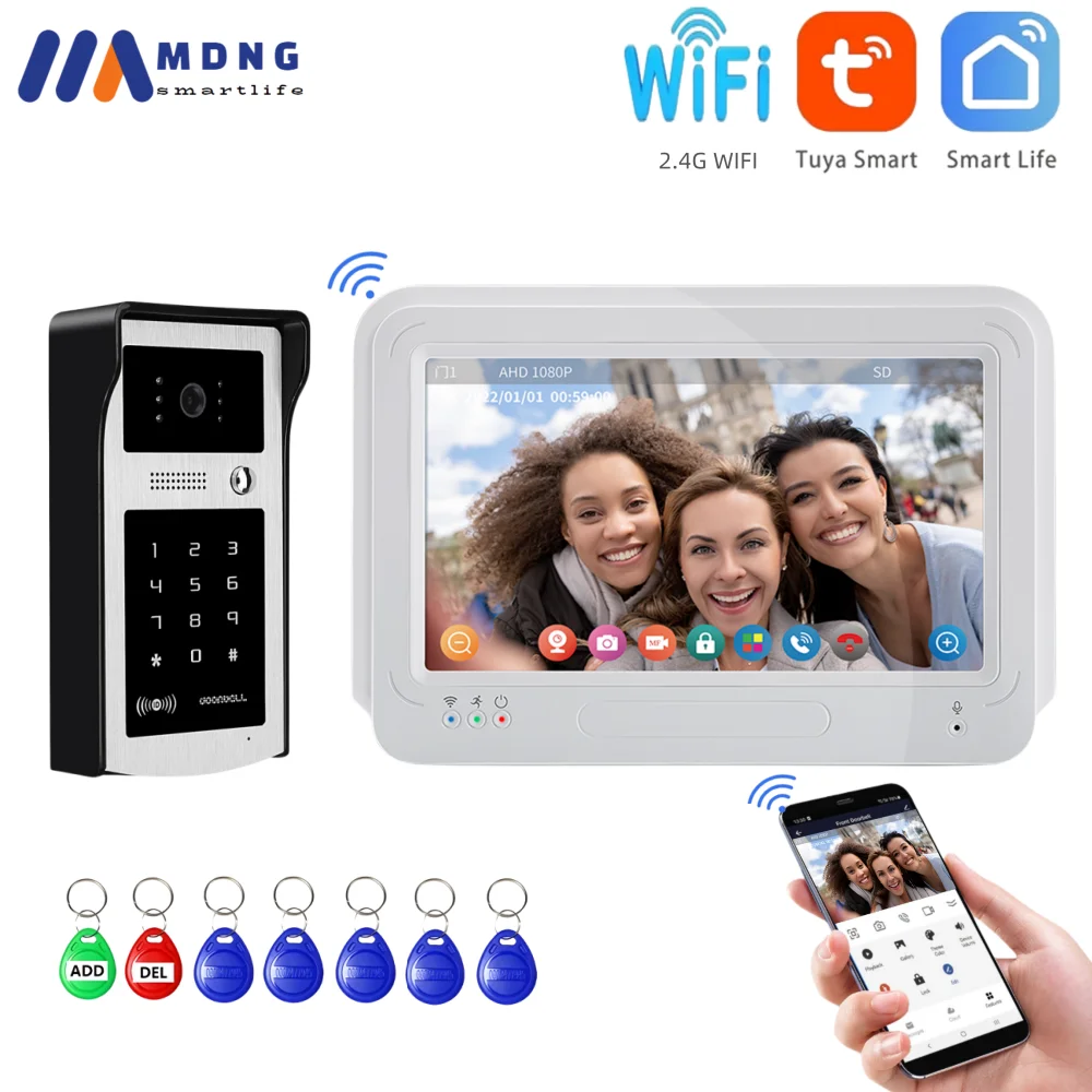 

Tuya Smart Home Video Intercom Wireless Doorbell Camera 7 Inch Touch Screen Doorman Wifi Video Door Entry System for Apartment