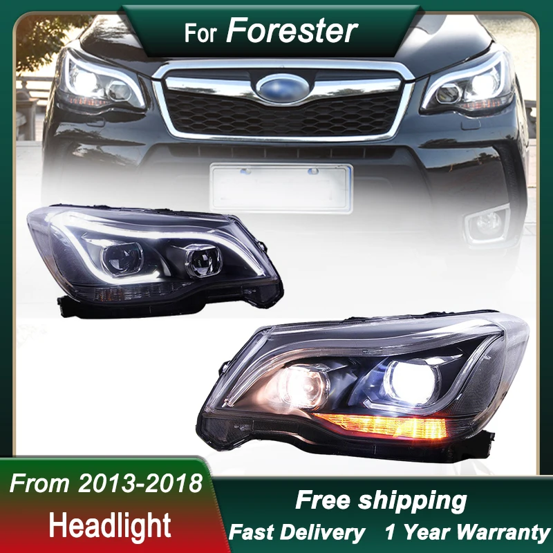 

Автомобильные фары для subaru Forester 2013-2018, новый стиль, полный светодиодный DRL, динамический сигнал, передняя фара, биксеноновый луч, аксессуары