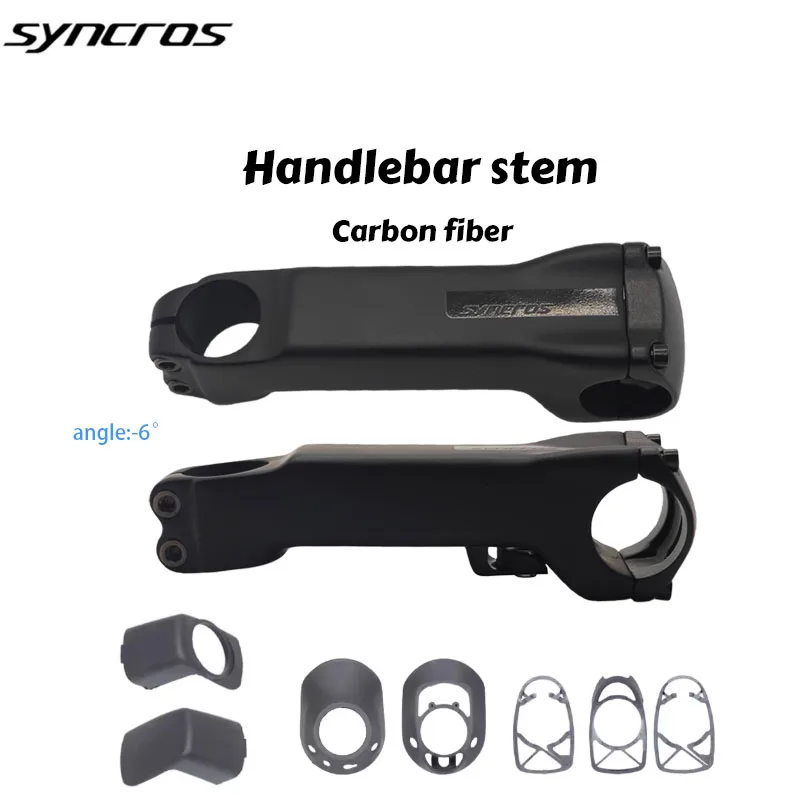 syncros-sl7-style-full-carbon-internal-cable-routing-bike-stem-6°-matte-70-130mm-with-spacer-for-road-mtb-bicycle