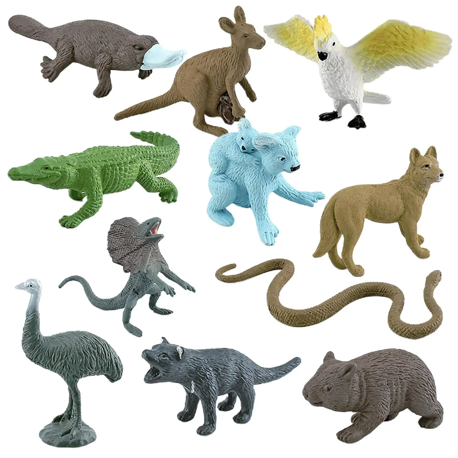 Jouet modèle animal australien, fournitures de fête, jouet d'apprentissage, 11 pièces