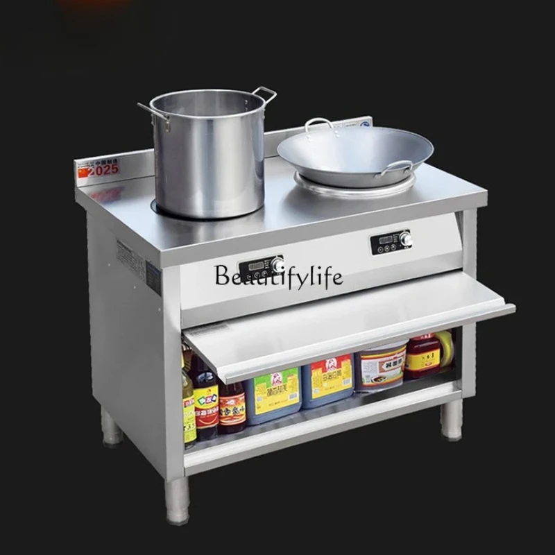 2 High power commercial induction cooker 5000w double stove multi-head concave surface