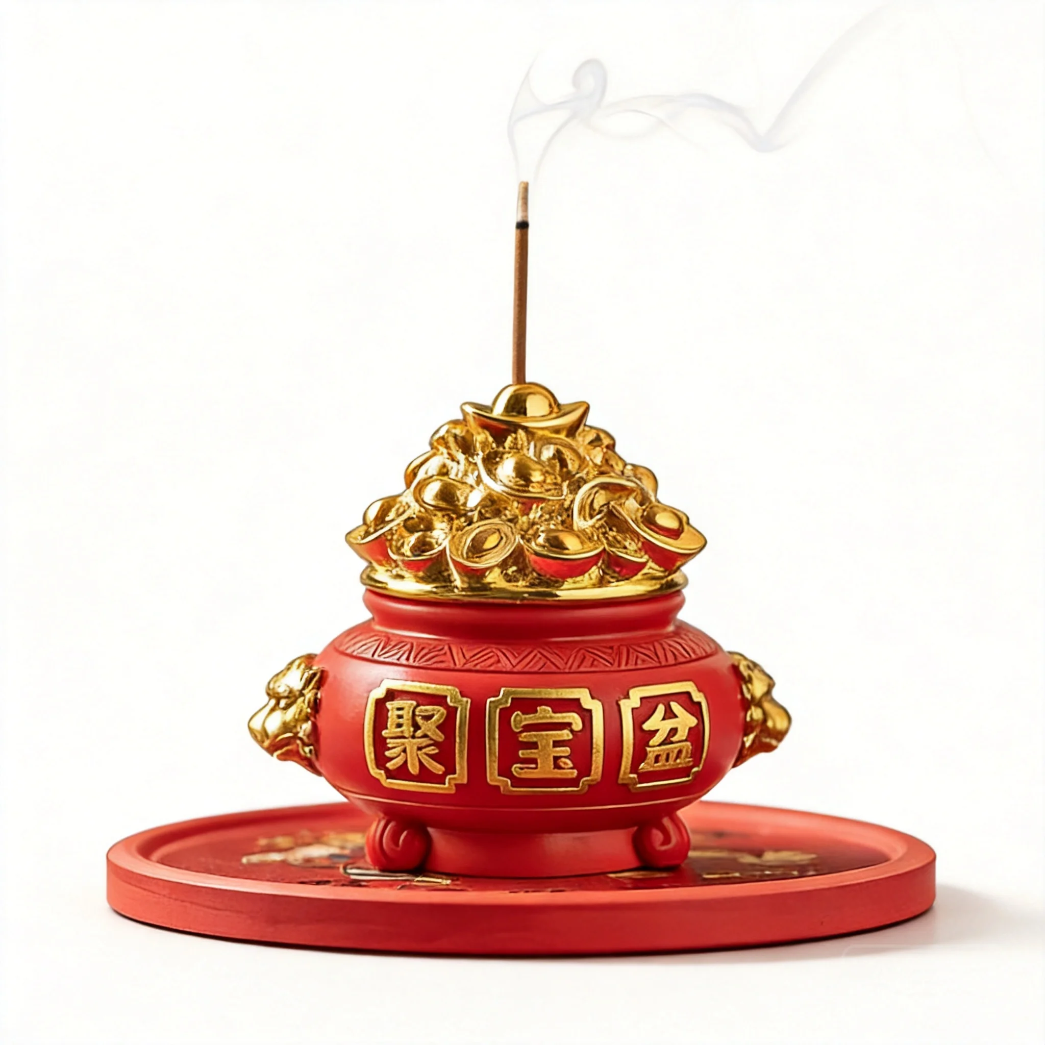 Incense Stick Holder - 중국 스타일 행운 보물 그릇 향꽂이